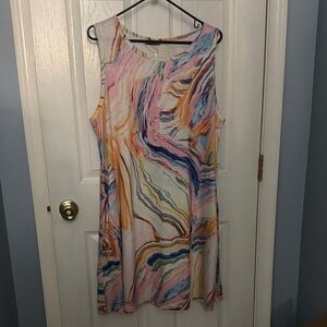 Colorful Abstract Print Sleeveless Dress